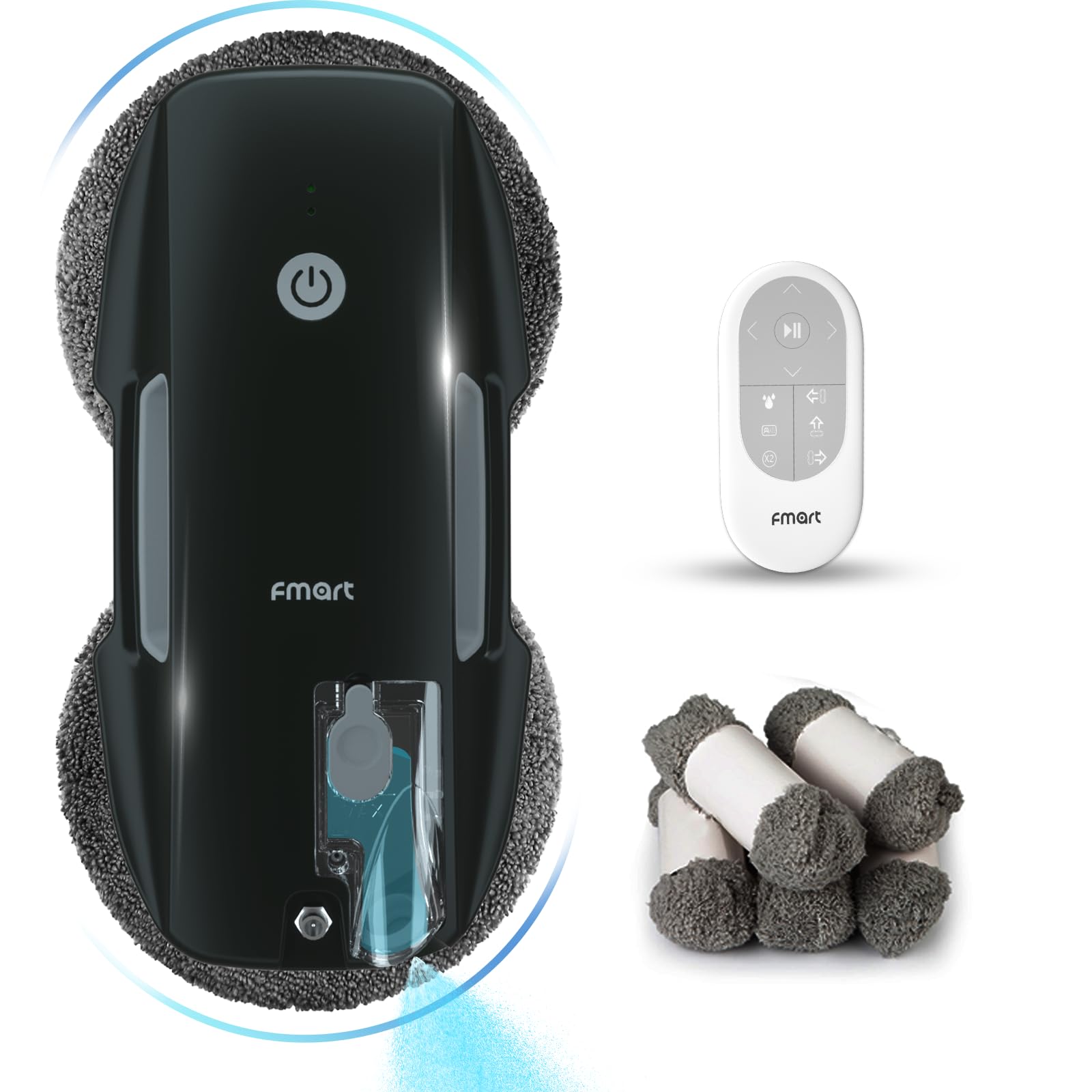 Amazon.com - FMART T9Pro 창문 청소 로봇 - 3800PA, 초음파 물 스프레이, AI 경로 계획, AI 가장자리 감지 창 청소 로봇(리모콘 및 10개 천 포함) - 창문 딥 클린, 타일