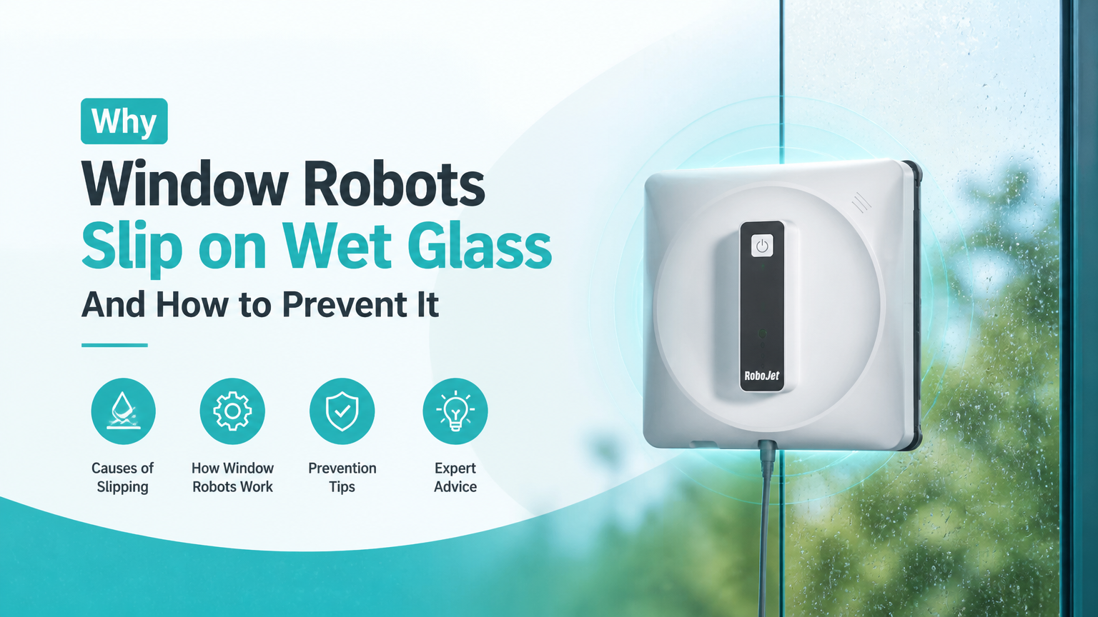창문 로봇이 젖은 유리 위에서 미끄러지는 이유와 이를 방지하는 방법